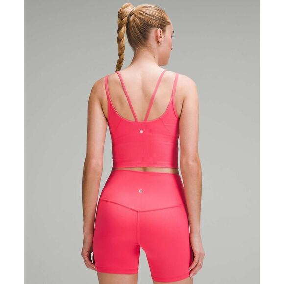 Lululemon Align Strappy Ribbed Tank Top Size 2 A/B Cup Glaze Pink Pilates RARE - Picture 2 of 7